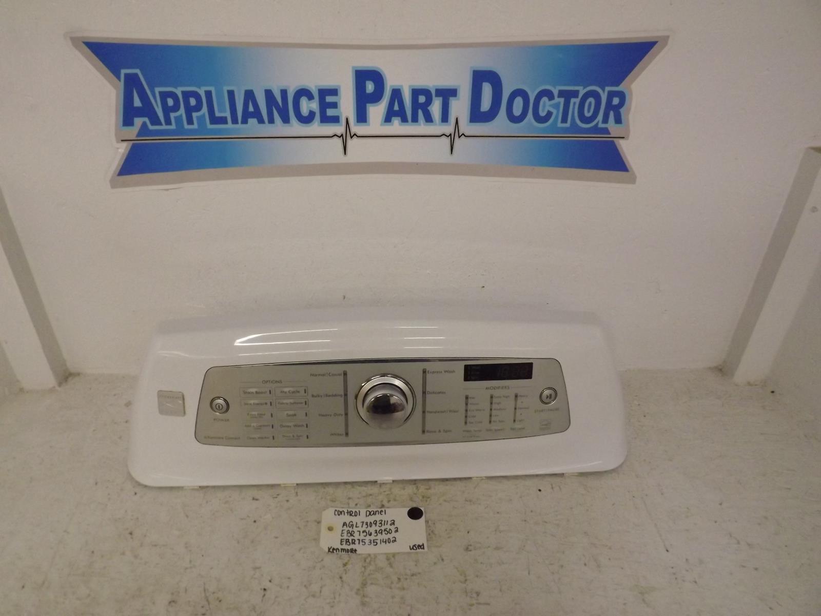 Kenmore Washer AGL73093112 EBR75639502 EBR75351402 Control Panel Used Kenmore Washer AGL73093112 EBR75639502 EBR75351402 Control Panel Used